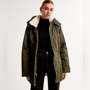 Olive Green Women's Parka Jacket